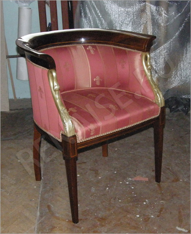 Реставрация мебели. Кресло бочонок Ампир. после.